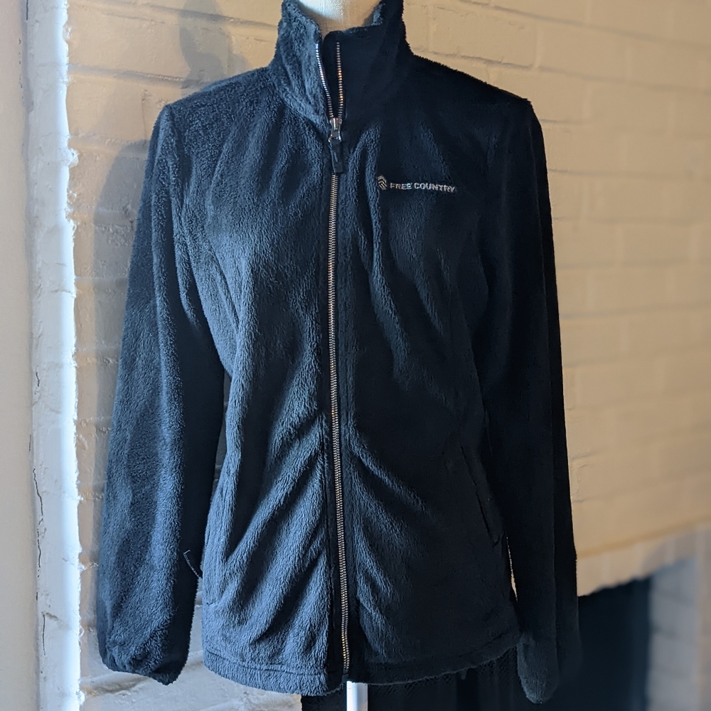 Free Country Black Faux Fur Jacket